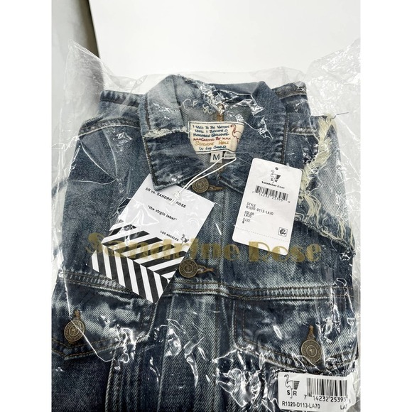 Free PEOPLE X Sandrine Rose Patchwork Jean Jacket Size M NWT - Picture 11 of 14